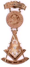 MASTER FREEMASONS MEDAL14K GOLD HISTORIC LASKEY