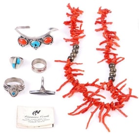 ASSORTED STERLING SILVER LADIES JEWELRY - (6)