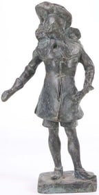 ANTIQUE BRONZE 12' FRENCH CAPTAIN STATUE