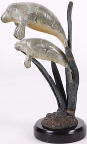 BRONZE MANATEE SPI GALLERY STATUE