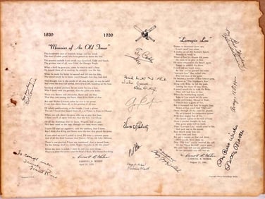 ANTIQUE BASEBALL LEGENDS SIGNED CARROLL R.W. PRINT