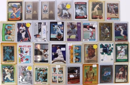 ASSORTED HIGH GRADE SLEEVED BASEBALL CARDS - (31)