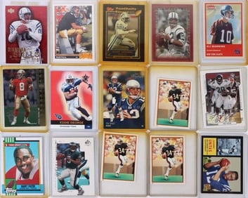 ASSORTED HIGH GRADE SLEEVED FOOTBALL CARDS - (17)