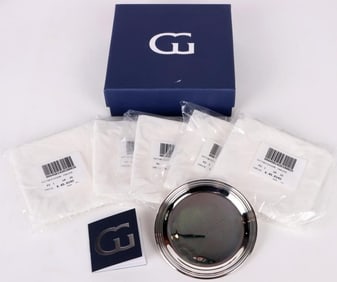GREGGIO STERLING SILVER 6PC COASTER SET W/ BOX