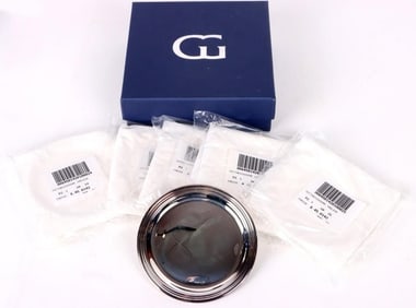 GREGGIO STERLING SILVER 6PC COASTER SET W/ BOX