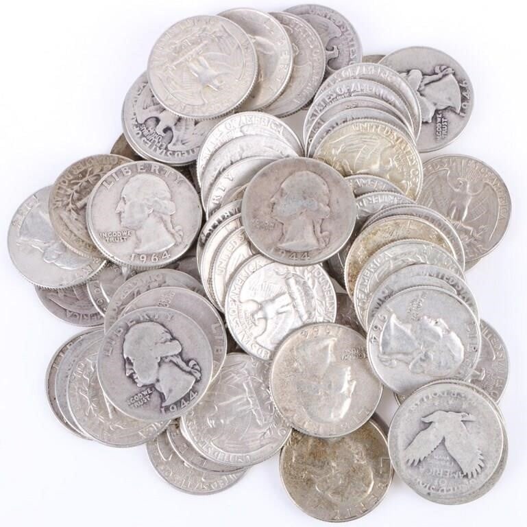 90% SILVER QUARTERS $15.25 FACE VALUE (1 of 4)