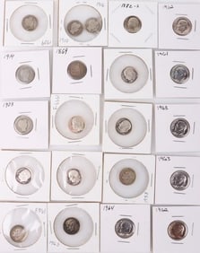 ASSORTED U.S. DIMES FROM 1869-2013 - (21)