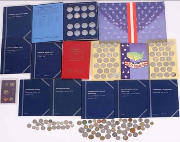 ASSORTED COIN & BOOK SET - (14)