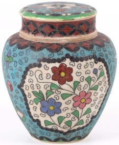 VINTAGE ASIAN PORCELAIN PAINTED GINGER JAR