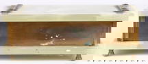 VINTAGE GREEN ONYX 8' BRASS JEWELRY BOX