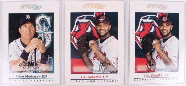 CC SABATHIA & EDGAR MARTINEZ DONRUSS AUTOGRAPHS