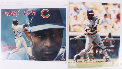SAMMY SOSA AUTOGRAPHED 8x10 PHOTOGRAPHS COA