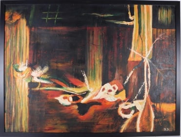 SIGNED ORIGINAL ABSTRACT OIL PAINTING