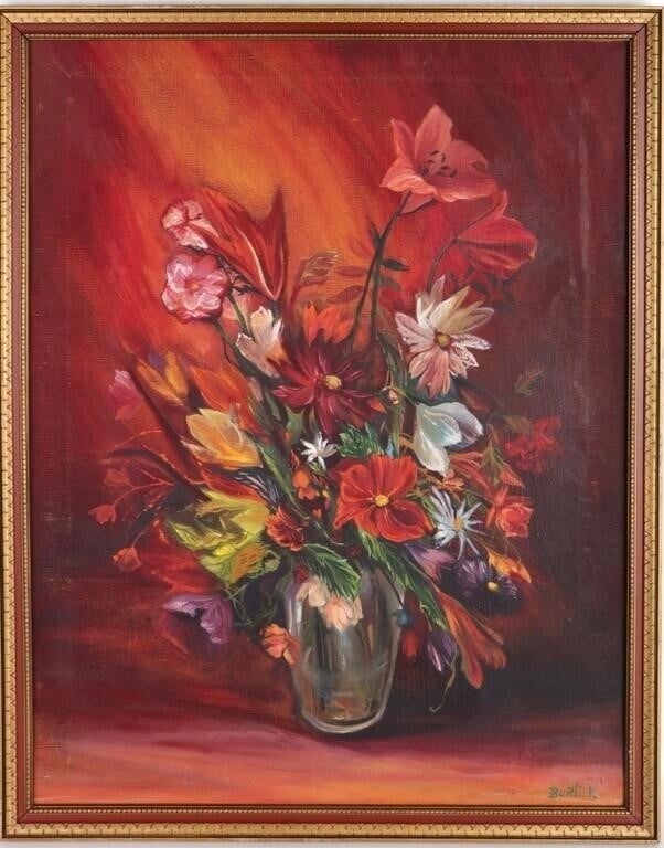 DAVID BURLIUK ORIGINAL FLORAL PAINTING AFTER (1 of 4)
