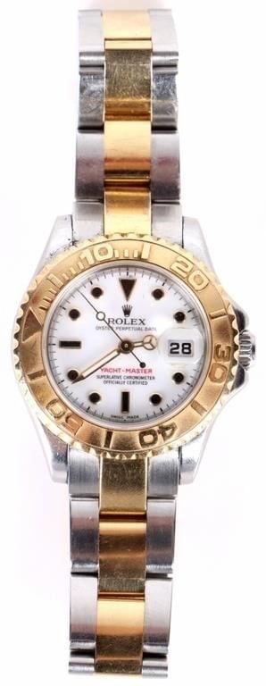 ROLEX YACHT-MASTER TWO TONE 18K GOLD LADIES WATCH (1 of 6)