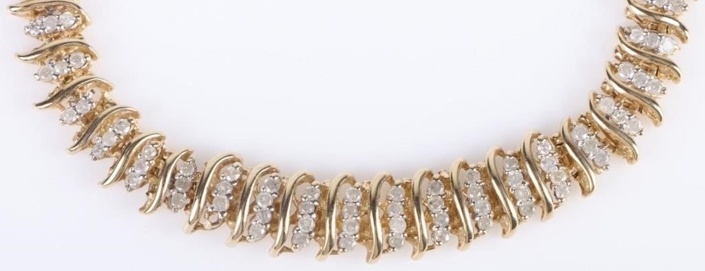 10K YELLOW GOLD GRADUATED DIAMOND NECKLACE (1 of 4)