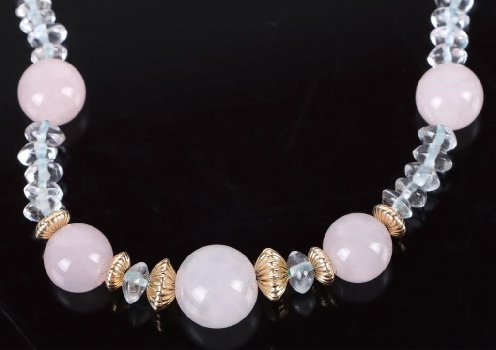 14K GOLD WITH JADE BEADED NECKLACE (1 of 4)