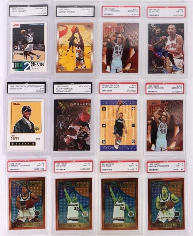 ASSORTED HIGH GRADE SLEEVED BASKETBALL CARDS -(12) (1 of 4)