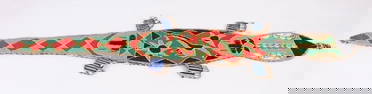 AFRICAN YORUBA HAND-BEADED LIZARD SASH/DECOR