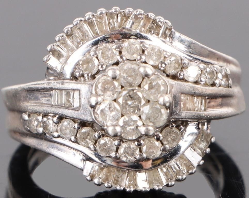 STERLING SILVER DIAMOND LADIES RING (1 of 4)