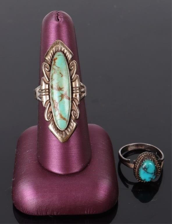 STERLING SILVER SOUTHWEST TURQUOISE LADIES RINGS (1 of 8)