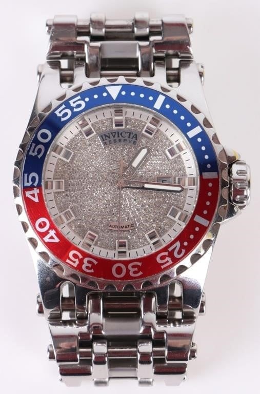INVICTA RESERVE 1.48CTW DIAMOND R150 AUTO. WATCH: Invicta Reserve 50mm Chaos Swiss R150 Automatic Wristwatch.To feature: 1.48 ctw. Diamond and Stainless Steel Band. Comes with Original Box and Papers. Invicta MensSize: 50mmCondition: Very fine. See i