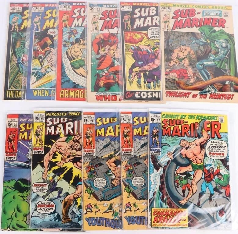 SUB-MARINER COMIC BOOKS 1970-1972 - LOT OF 11 (1 of 8)