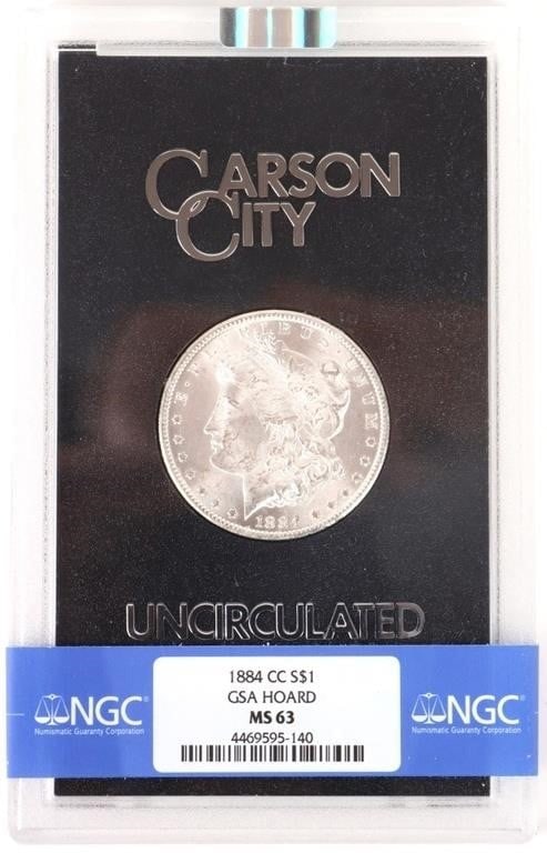 1884 CC MORGAN SILVER DOLLAR NGC MS-63 NIXON STASH (1 of 6)
