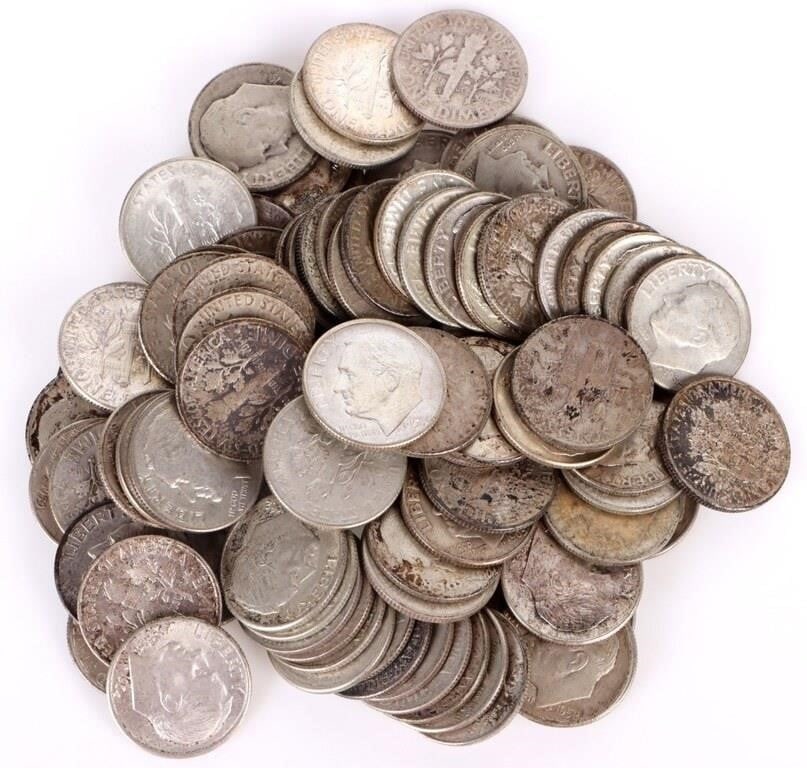 90% SILVER ROOSEVELT DIMES 243.4g (1 of 5)