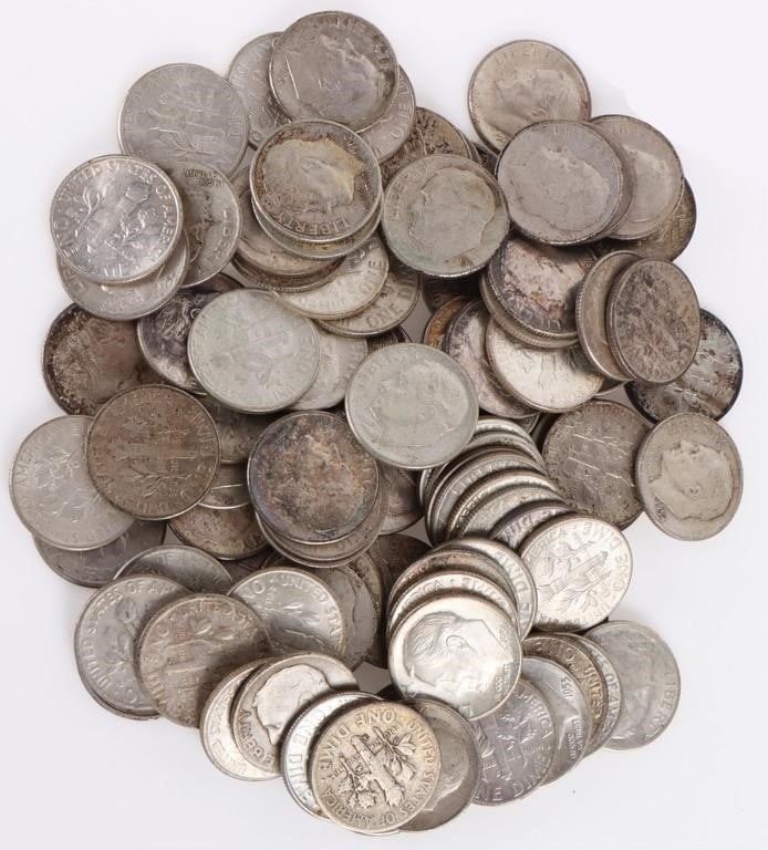 90% SILVER ROOSEVELT DIMES 243.8G (1 of 5)