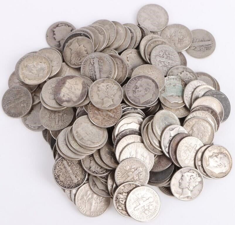 90% SILVER USA DIMES COLLECTION - (172) (1 of 4)