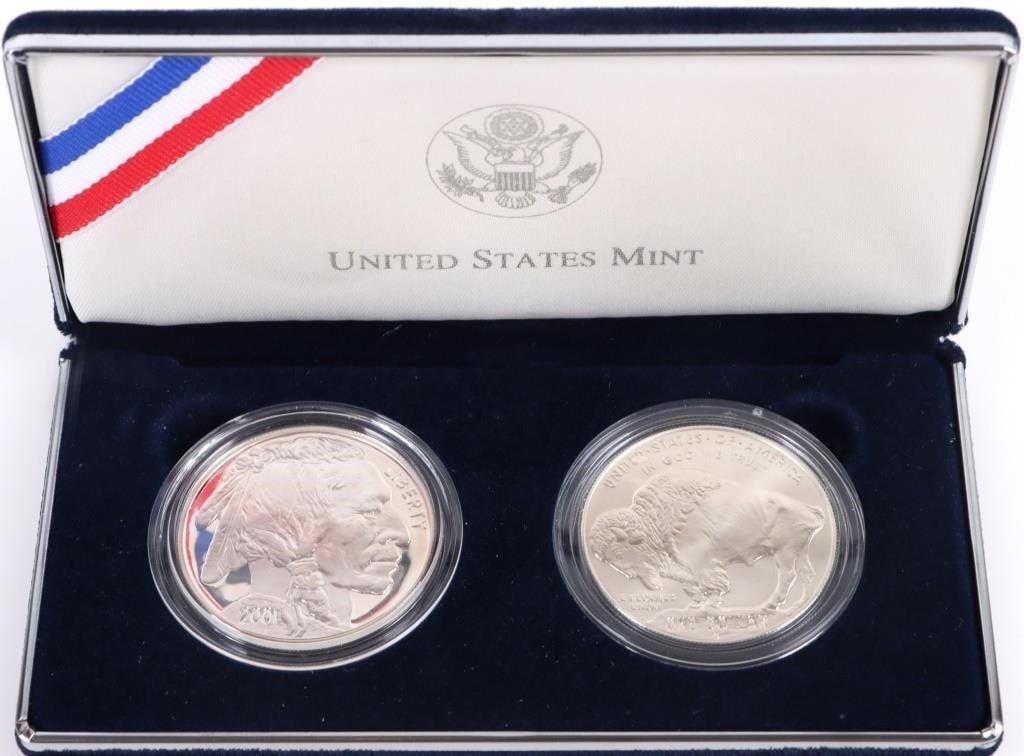 US MINT 2001 BUFFALO HEAD SILVER DOLLAR PROOF SET (1 of 4)