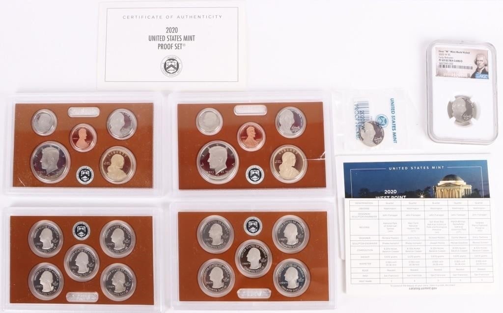 U.S. MINT 2020 PROOF SET & NGC 2020 W PROOF NICKEL (1 of 7)