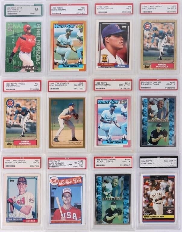 1980-2000 TOPPS PSA & FGS BASEBALL CARDS - (12) (1 of 4)