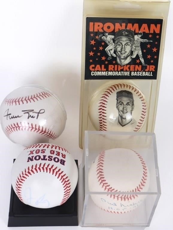 ASSORTED SIGNED/ COMMEMORATIVE BASEBALLS - (4) (1 of 9)