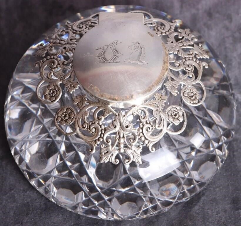 SILVER VICTORIAN INKWELL BY SAMUEL JACOB (1 of 6)