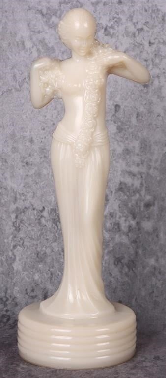 URANIUM GLASS ALADDIN ALACITE ART DECO STATUE (1 of 6)