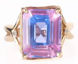 BI-COLOR SAPPHIRE & DIAMOND 10K GOLD LADIES RING