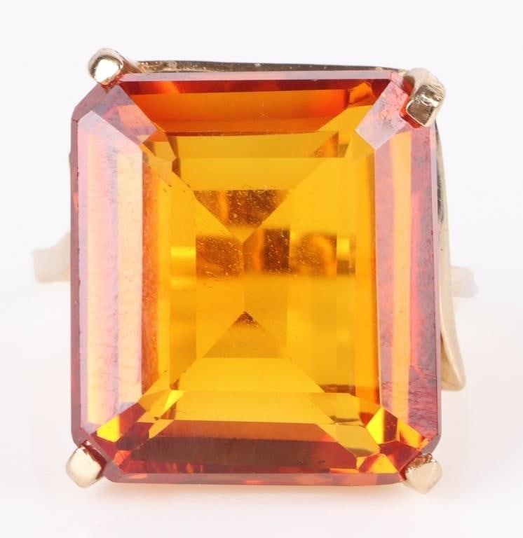 36.90CT AGL SAPPHIRE 10K GOLD LADIES RING (1 of 5)