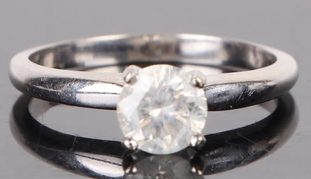 0.75 CARAT DIAMOND 14K SOLITAIRE WEDDING RING IGL (1 of 5)