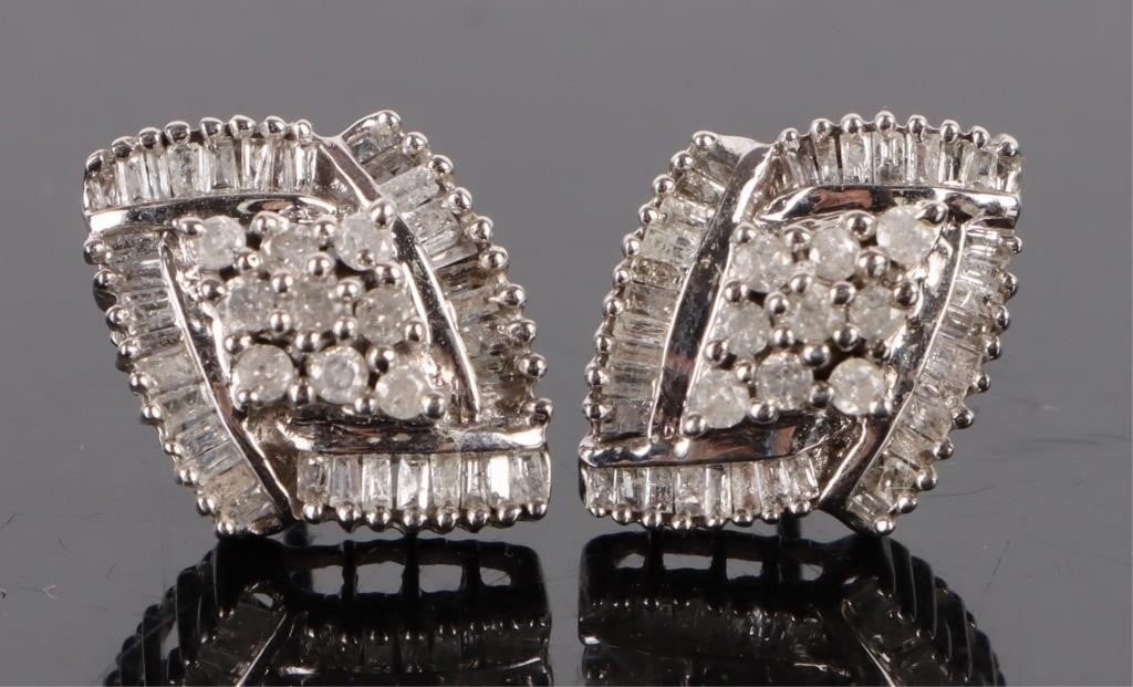 10K WHITE GOLD DIAMOND LADIES EARRINGS (1 of 2)