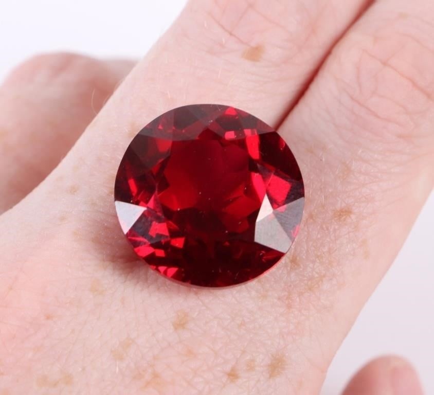 43.35CT LOOSE ROUND CUT RED RUBY (1 of 4)
