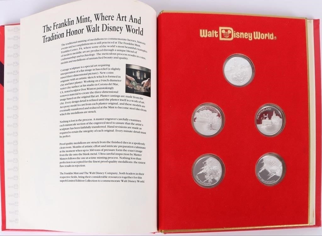 .999 SILVER PROOF DISNEY WORLD 20TH ANNI. COIN SET (1 of 5)