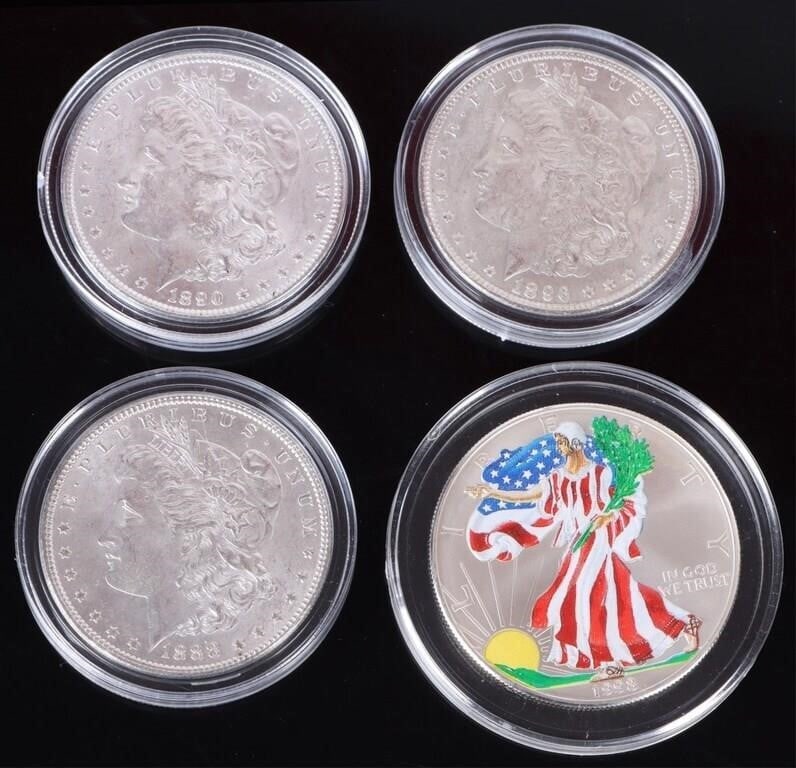 ASSORTED PHILADELPHIA MINTED MS SILVER DOLLARS-(4) (1 of 3)