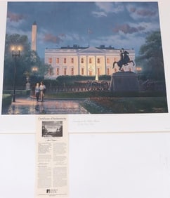 J M BARBER EVENING AT THE WHITE HOUSE SIGNED PRINT