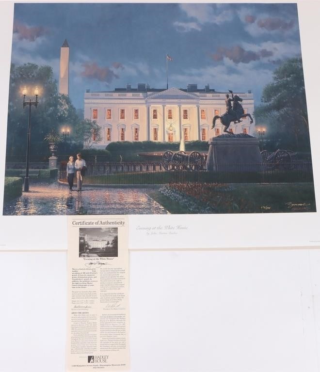 J M BARBER EVENING AT THE WHITE HOUSE SIGNED PRINT (1 of 6)