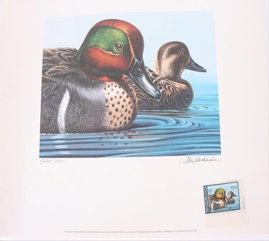 KEN MICHAELSON 1979 FEDERAL DUCK W/ STAMP SIGNED (1 of 6)
