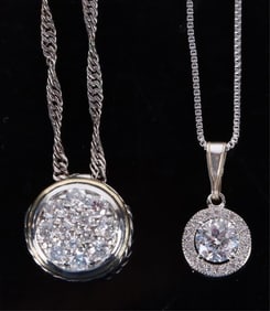 STERLING SILVER CUBIC ZIRCONIUM LADIES NECKLACES