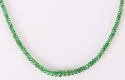 18K YELLOW GOLD CLASPED TSAVORITE GARNET NECKLACE