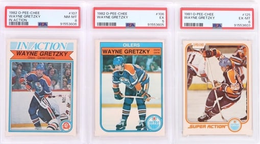 WAYNE GRETSKY PSA GRADED O-PEE-CHEE CARDS - (3)